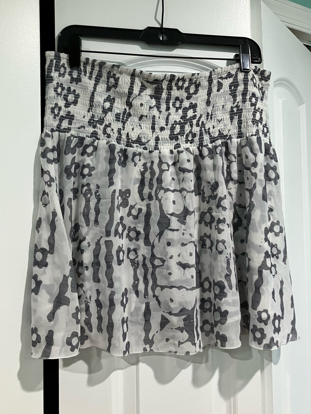 CAbi Flirt Skirt Lg Smocked Waist Mini Skirt